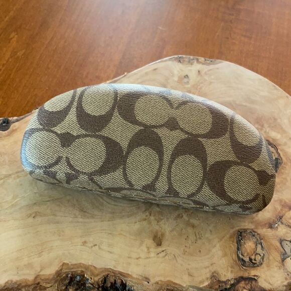 Coach Brown Signature Monogram Eyeglass / Sunglasses Case - Picture 3 of 5